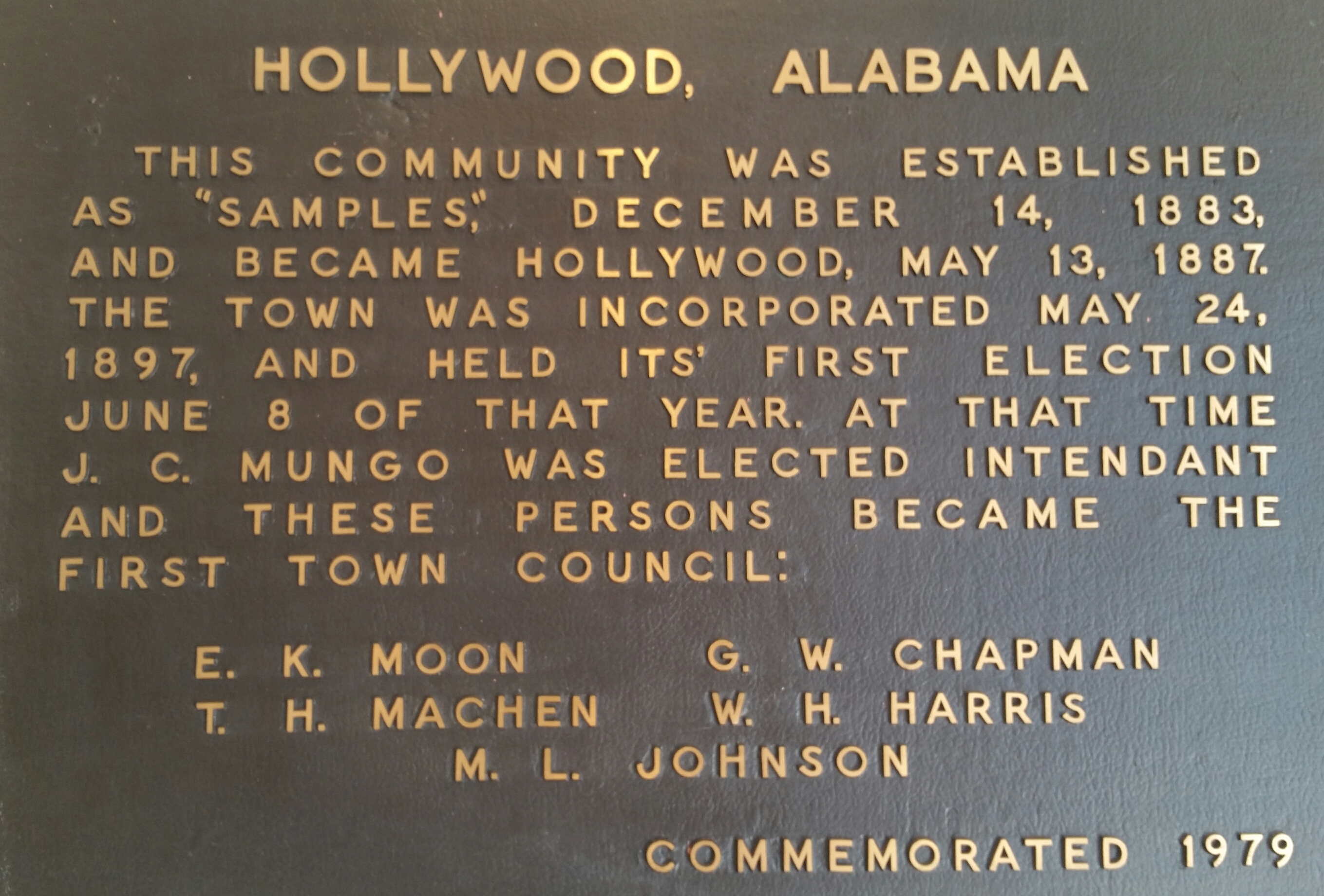 Hollywood, AL The Town of Hollywood